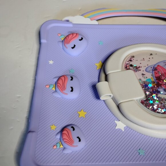 IPad 10.2 Silicone Cover Purple with Unicorns - Picture 9 of 16